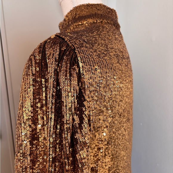 A.L.C. Gold Long Sleeve Dress - Picture 3 of 13